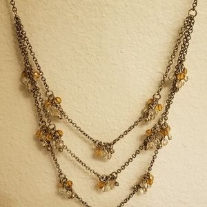 SOLD - Coldwater Creek Orange & Gold Flower Necklace